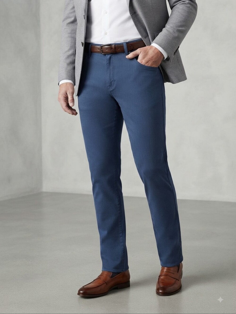 Calvin Klein Men's Blue Relaxed Twill Pants Size 38x32